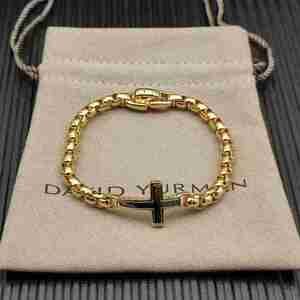 David Yurman Gold Box Chain Cross Link Bracelet Includes Brand Dust Bag